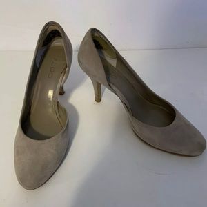Aldo Woman's Beige Suede Heels